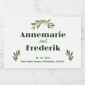 Modern Olive Green Sparkling Wijnetiket (Enkel label)