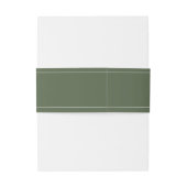 Modern Olive Green Wedding Belly Band Uitnodigingen Wikkel (Achterkant Voorbeeld)