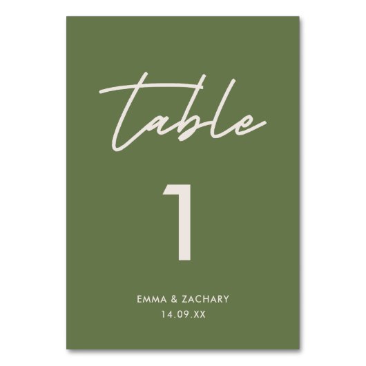 Modern Olive Green Wedding Kaart (Voorkant)