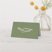 Modern Olive Green Wedding Plaatskaartje (Achterkant)