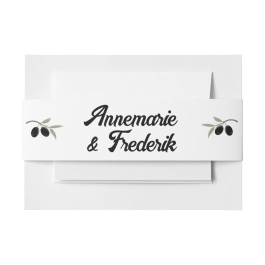 Modern Olive Green Wedding Uitnodigingen Wikkel (Voorkant Voorbeeld)