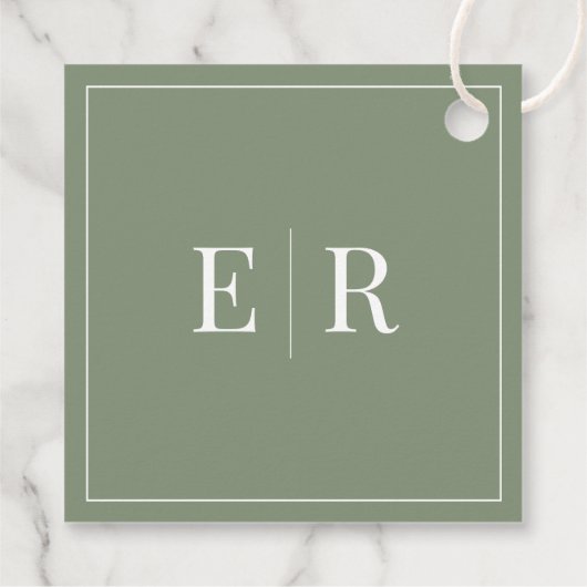 Modern Olive Green Wedding Welcome Gift Label (Achterkant)