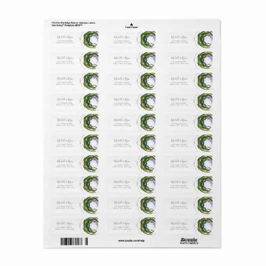 Modern Olive Leaves Weddenschap Label (Full Sheet)