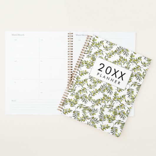Modern olive pattern weekly & monthly planner (Display)