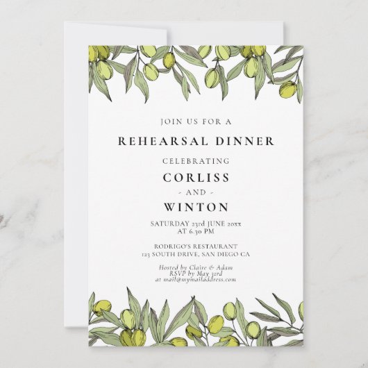 Modern Olive-repetitie voor de branche Kaart (Voorkant)