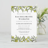 Modern Olive tak Bachelorette Weekend Kaart (Staand voorkant)