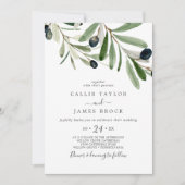 Modern Olive Wedding Kaart (Voorkant)