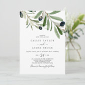 Modern Olive Wedding Kaart (Staand voorkant)
