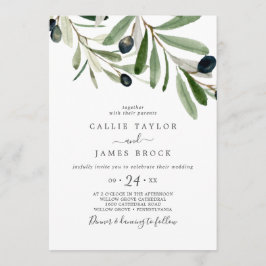 Modern Olive Wedding Kaart