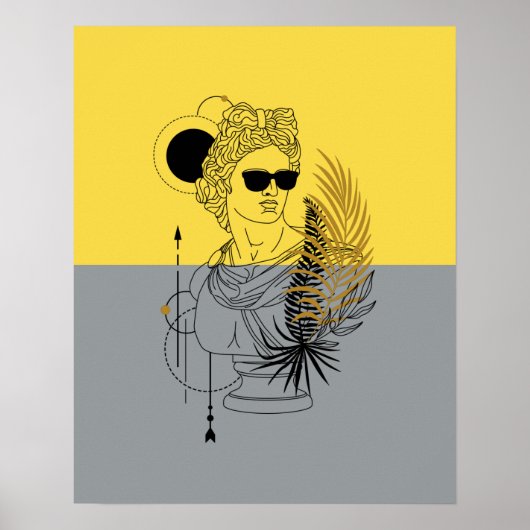 Modern Olympic God Apollo Colorblock Poster (Voorkant)