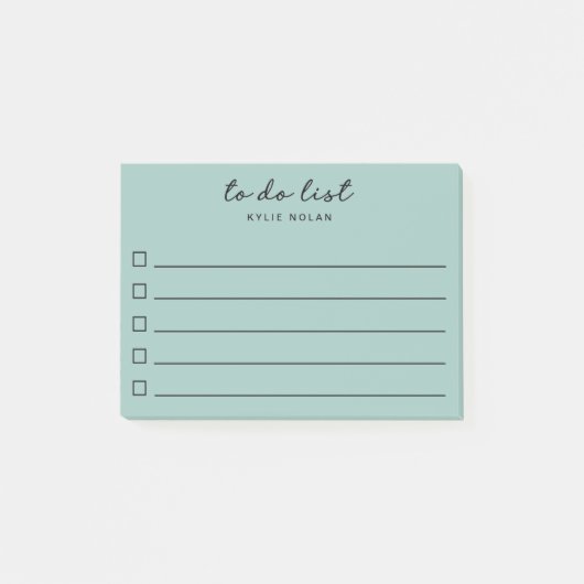 Modern om te doen lijst groen selectievakje gevoer post-it® notes (Voorkant)