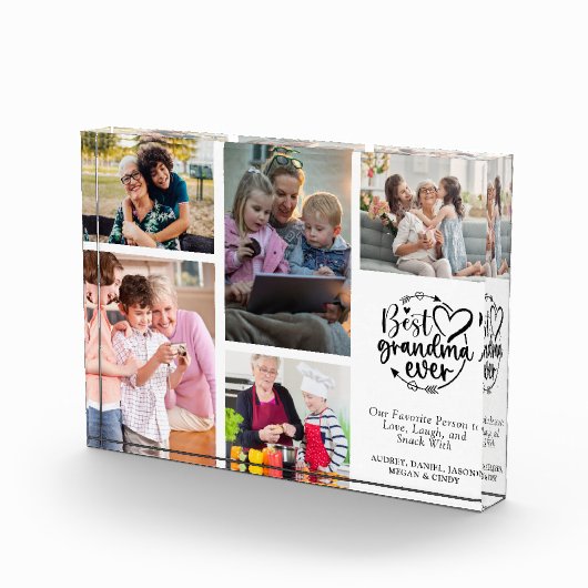 Modern Oma Grid Keepsake Gift Fotoblokken (Rechts)