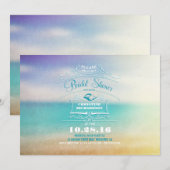 Modern ombre blauw vanille strand vrijgezellenfees kaart (Voorkant / Achterkant)