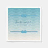 Modern Ombre blue Waves Wedding Servet (Voorkant)
