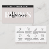 Modern Ombre Brows Aftercare PMU Brow Instructions Visitekaartje (Voorkant / Achterkant)