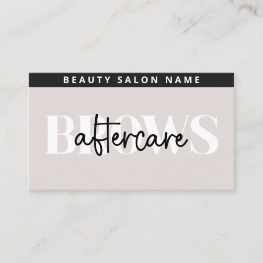 Modern Ombre Brows Aftercare PMU Brow Instructions Visitekaartje (Voorkant)