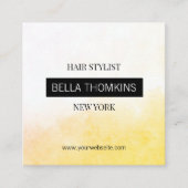 Modern Ombre Geel Vierkante Visitekaartje (Voorkant)