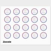 Modern Ombre Geometric Mosaic Wedding Ronde Sticker (Vel)