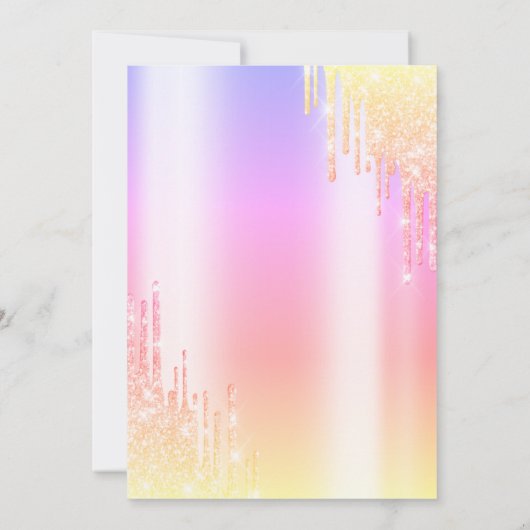 Modern Ombre Glitter Drips Sweet 16 Uitnodiging (Achterkant)