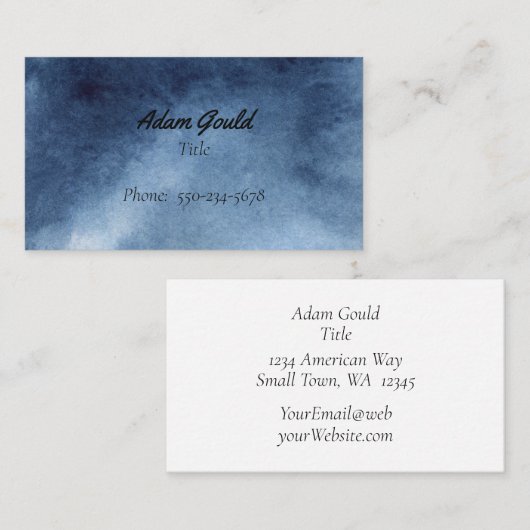 Modern Ombre Gradient Blue Visitekaartje (Voorkant / Achterkant)