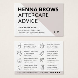 Modern Ombre Henna Eyebrow Tint Aftercare Kaart