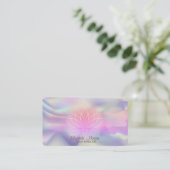 Modern Ombre Holographic Bruske Lotus Visitekaartje (Staand voorkant)