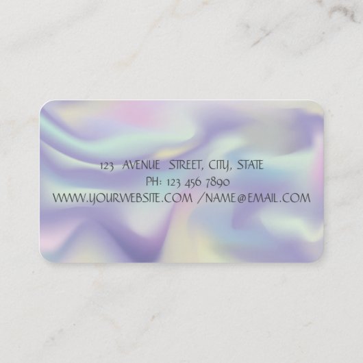 Modern Ombre Holographic Bruske Lotus Visitekaartje (Achterkant)