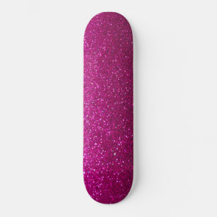 Modern Ombre Hot Pink Black Glitter Simple Urban Persoonlijk Skateboard