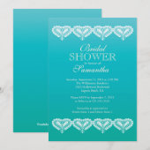 Modern Ombre Lace Hearts Bridal Shower Kaart (Voorkant / Achterkant)