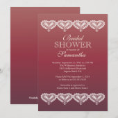 Modern Ombre Lace Hearts Bridal Shower Kaart (Voorkant / Achterkant)