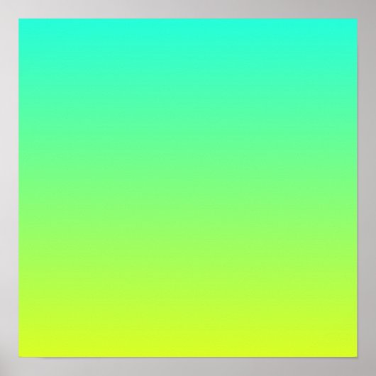modern ombre lemon yellow lime green turquoise poster (Voorkant)