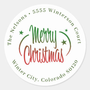 Modern Ombre Merry-kerst Klassic Round Sticker