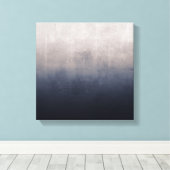 Modern ombre Navy Blauw Grijs Wit rustiek abstract Canvas Afdruk (Insitu (Houten vloer))