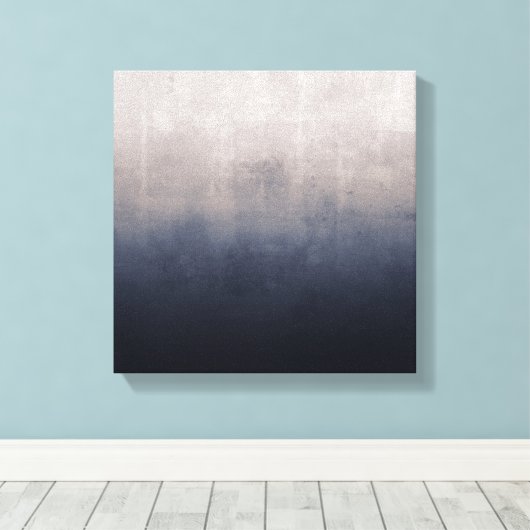 Modern ombre Navy Blauw Grijs Wit rustiek abstract Canvas Afdruk (Insitu (Houten vloer))
