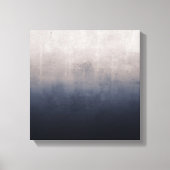Modern ombre Navy Blauw Grijs Wit rustiek abstract Canvas Afdruk (Voorkant)