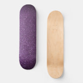 Modern Ombre Paars Black Glitter Simple Urban Persoonlijk Skateboard (Voorkant)