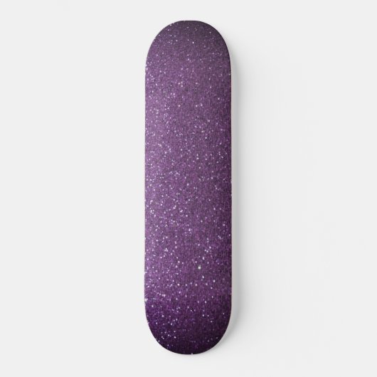 Modern Ombre Paars Black Glitter Simple Urban Persoonlijk Skateboard (Voorkant)