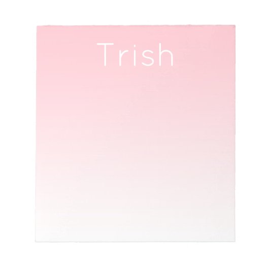 Modern Ombre Personalized Notitieblok, Roze Notitieblok (Voorkant)