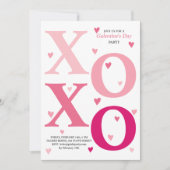 Modern ombre roze HOHO harten Galentines Day party Kaart (Voorkant)