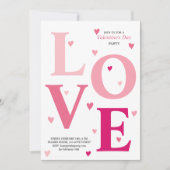 Modern ombre roze LIEFDE harten Valentijnsdag part Kaart (Voorkant)