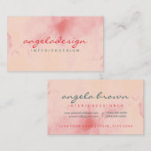 Modern Ombre Roze Waterverf Roze Sage Visitekaartje (Voorkant / Achterkant)