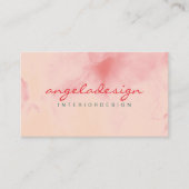 Modern Ombre Roze Waterverf Roze Sage Visitekaartje (Voorkant)