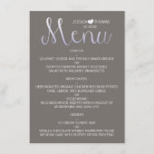 Modern Ombré Typography Paars & Gray Wedding Menu (Voorkant)
