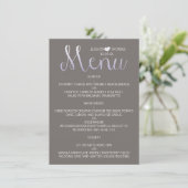 Modern Ombré Typography Paars & Gray Wedding Menu (Staand voorkant)