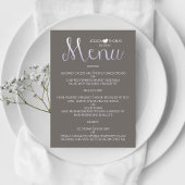 Modern Ombré Typography Paars & Gray Wedding Menu