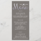 Modern Ombré Typography Paars & Gray Wedding Menu (Voorkant)