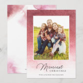 Modern Ombre Waterverf Kerstrood Feestdagenkaart (Voorkant / Achterkant)
