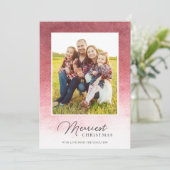 Modern Ombre Waterverf Kerstrood Feestdagenkaart (Staand voorkant)