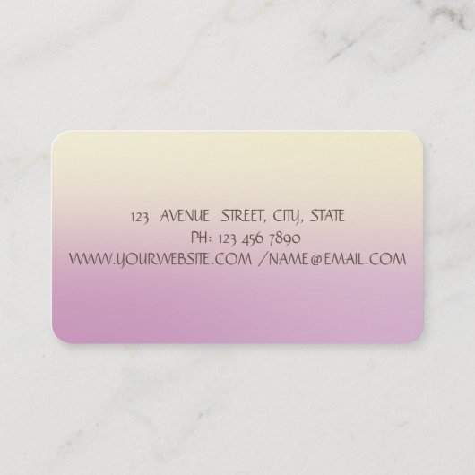 Modern Ombre, Waterverf penseelstreek Visitekaartje (Achterkant)