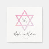 Modern Ombre Waterverf Star van David Bat Mitzvah Servet (Voorkant)